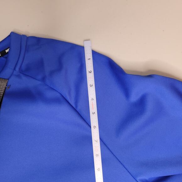 Nike Sweatshirt Pullover Thick 2XL Blue Long Therma Training Crew Logo Dri Fit - Picture 11 of 12